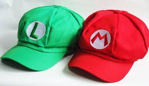 スーパー マリオ ルイージ 風 帽子 2個セット コスチューム用小物 フリーサイズ