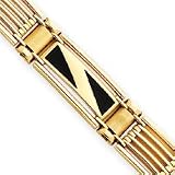 14k 10.2mm Solid Satin Onyx Status Bracelet - 8.5 Inch