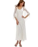Alex Evenings Sleeveless Beaded Dress & Shawl