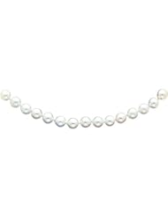 14K Gold 7mm White Cultured Round Pearl Strand 18"