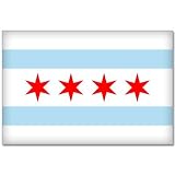 CHICAGO Illinois Flag bumper sticker decal 5" x 3"
