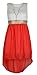 Girls Sleeveless Waist Band Asymmetrical Chiffon Dress with Neckless