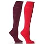 Ladies 2 Pair Elle Plain Bamboo Knee Highs