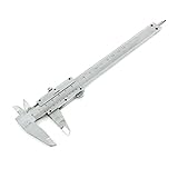 uxcell　ノギス　測定ツール　シルバートーン　ステンレス鋼　0-150mm測定範囲　木製ケース付き