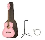Oscar Schmidt by Washburn OF2 Full Size Acoustic Guitar Combo with AB Gig Bag, Stand, and Strings - Pink