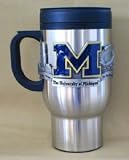 Michigan Wolverines NCAA Pewter Stainless Steel Travel Mug