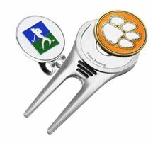 Clemson Tigers Divot Tool Hat Clip With Golf Ball Marker Of 2)