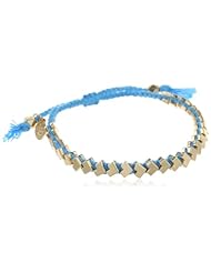 Ettika Gold-Tone Chevron and Braided Cotton Adjustable Bracelet, 7"