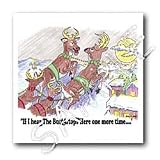 Rich Diesslins Cartoon Days of Christmas TCDC - Kevin Edler Cartoon about Rudolphs Buck Stops Here on Christmas - Iron on Heat Transfers