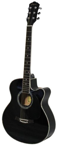 Crescent 41 Inch Black Acoustic Cutaway