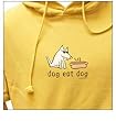 Designer Cotton Hooded Sweatshirt - Cotton Sweatshirt "Dog Eat Dog" for Children - Mustard - Youth - Medium