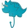 Turquoise Triceratops Dinosaur Childs Coat Hook