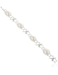 Napier "Giftable" Gold-Tone and Pearl Boxed Link Bracelet, 7"