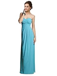 Strapless Sweetheart Lace Ruched Chiffon Bridesmaid Dress  with a Brush/Sweep Train 