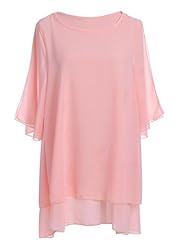 Scoop Neck Slit Sheer 3/4 Sleeves Flutter Chiffon  Dress