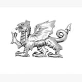 Pewter Pin Badge Regional Welsh Dragon