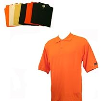 Confidence Mens Classic Pique Cotton Golf Shirt - Orange , M