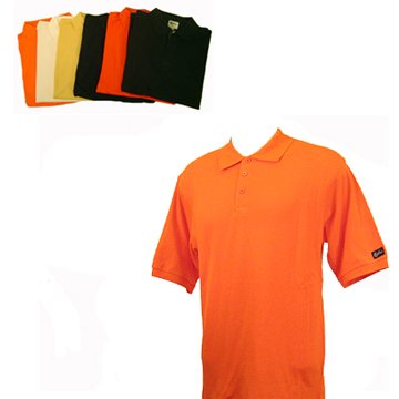 Confidence Mens Classic Pique Cotton Golf Shirt - Orange , M