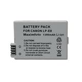 Maximfoto - 1350mAh Battery Pack LP-E8, LPE8 for Canon EOS 600D, 550D, EOS Rebel T2i, Kiss X4, T3i, LC-E8E. By Maximfoto Supplies.