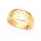 14K YELLOW GOLD TRIPLE CROSS CUT OUT RING 3.9G GOLD