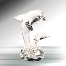 CRYSTAL DOLPHIN AND BABY ORNAMENT