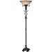 Genova Torchiere Floor Lamp in Tuscan Crackled Brown