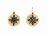 Yellow Tahitian Pearls with Black Diamond Starburst Overlays by Mizuki