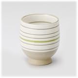 【有田焼 湯呑】 粉引ライン 湯呑（大） 5個組
