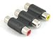 3 RCA PHONO FEMALE SOCKET COUPLER EXTENSION ADAPTER