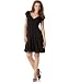 Ruby Rox Cap-Sleeve Little Black Dress with Tulle Ruffle