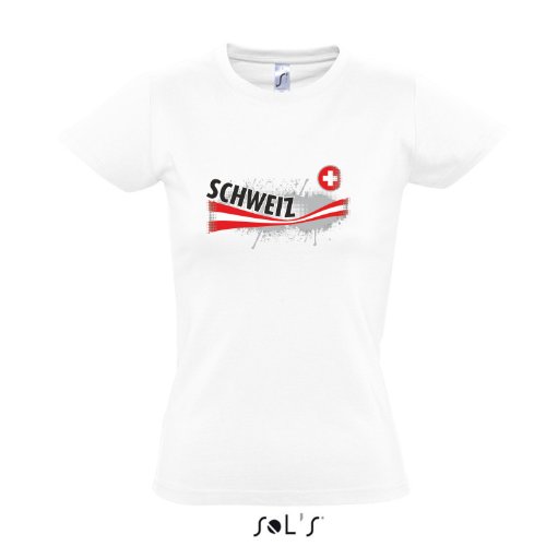 Fanshirt-Damen SCHWEIZ Ländershirt EM / WM Trikot S-XXL , White , M