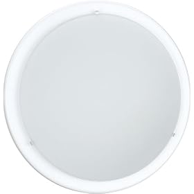Eglo 82958A Planet 1 Light Wall Ceiling Light Fixture, White Frosted Opal by Eglo