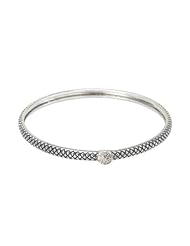 Sterling silver Enchanta Collection diamond stackable bangle 8 inches