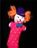 Extra 50% Off Finger Puppet Educational Toy Hand Knit Soft Wool FP_CLOWN4