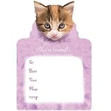 Pink Kitten Party Invitations - Set of 8 Cards & Envelopes Pink Kitten Party Invitations - Set of 8 Cards & Envelopes