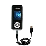 Coiled Power Hot Sync and Charge USB Data Cable w/ Tip Exchange for the Cowon iAudio U3 - Gomadic Brand