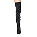 Beston GF59 Women's Drawstring Tie Low Heel Side Zipper Thigh High Stretch Boots