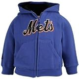 New York Mets Newborn Baby Hooded Fleece Zippered Blue Sweatshirt