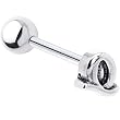 Q Letter Initial Steel Barbell Tongue Ring