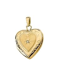 Genuine IceCarats Designer Jewelry Gift 14K Yellow Gold Heart Locket W/Diamond. Heart Locket W/Diamond In 14K Yellow Gold