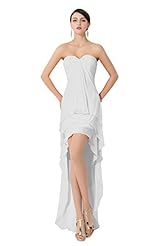 Cocktail High-Low-Hem Chiffon Sleeveless Sweetheart Ruched Evening Dress/Prom Dress/Party Dress/Wedding Dress 