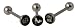 14g Barbell Tongue Ring with Logo Set of 3