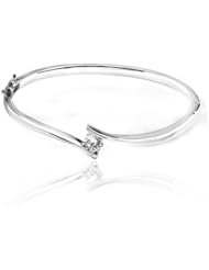 0.10ct Diamond Accented Bangle 14k Gold