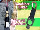 Universelle Flaschenhalterung mit Karabinerhaken für Wandern & Co.