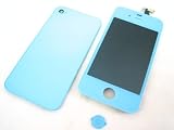 31uJttKPHEL. SL160  Apple iPhone 4 G 4G GSM AT&T ~ Blue Full LCD Screen Display + Touch Screen Digitizer Front Glass Plastic Lens Part Assembled Together + Full Plastic Glass Back Battery Cover Door Case Housing Fascia Plate Panel ~ Mobile Phone Repair Parts Replacement