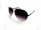 HOTLOVE Premium Sunglasses UV400 Lens Technology - Unisex 6203 Black Frame Fashion Aviator w Black Gradient - Perfectly Match Everyday Apparel for Women & Men