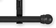 Source Global Unique 50-Inch to 98-Inch Adjustable Curtain Rod Sets, Ball Style, Black