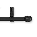 Source Global Unique 50-Inch to 98-Inch Adjustable Curtain Rod Sets, Ball Style, Black