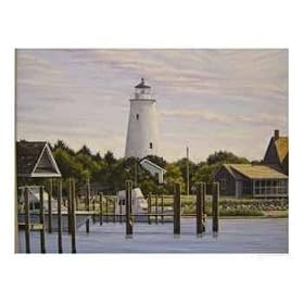 OCRACOKE LIGHTHOUSE Scenic Giclee Poster Print by RICKARD CRONLAND, 20x16