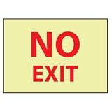 Glow Sign Rigid Plastic 10x14 - No Exit